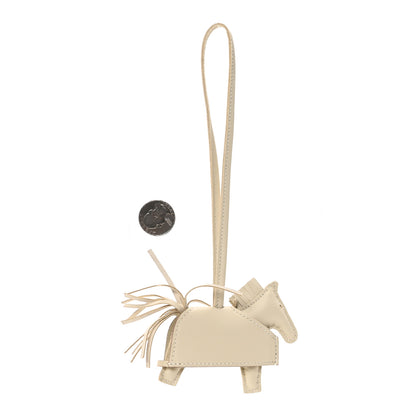 Hermes Milo Lambskin Studded Grigri Rodeo Robeo Rock Horse Bag Charm PM Craie 2 of 4