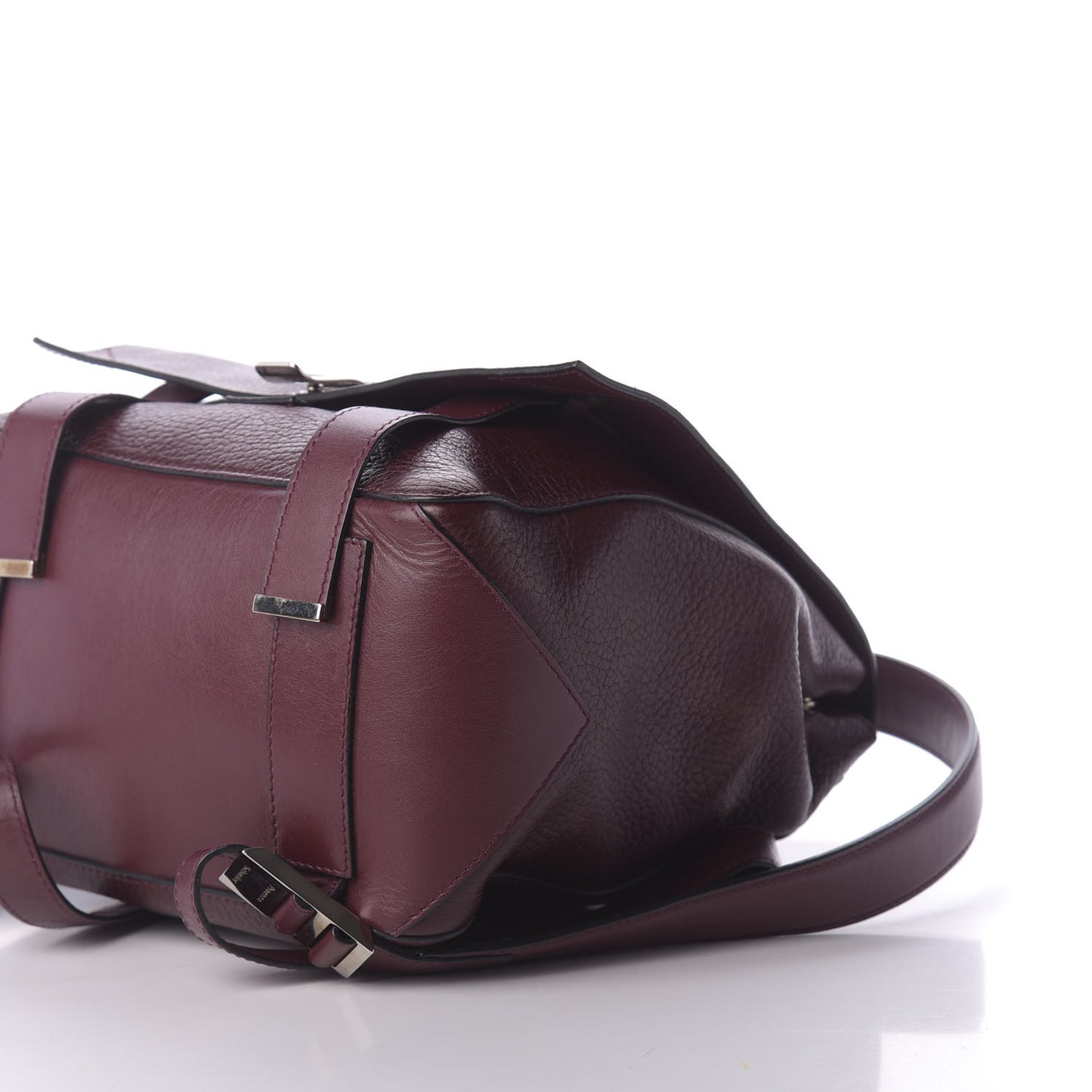 Pebbled Calfskin Small PS Courier Backpack Oxblood