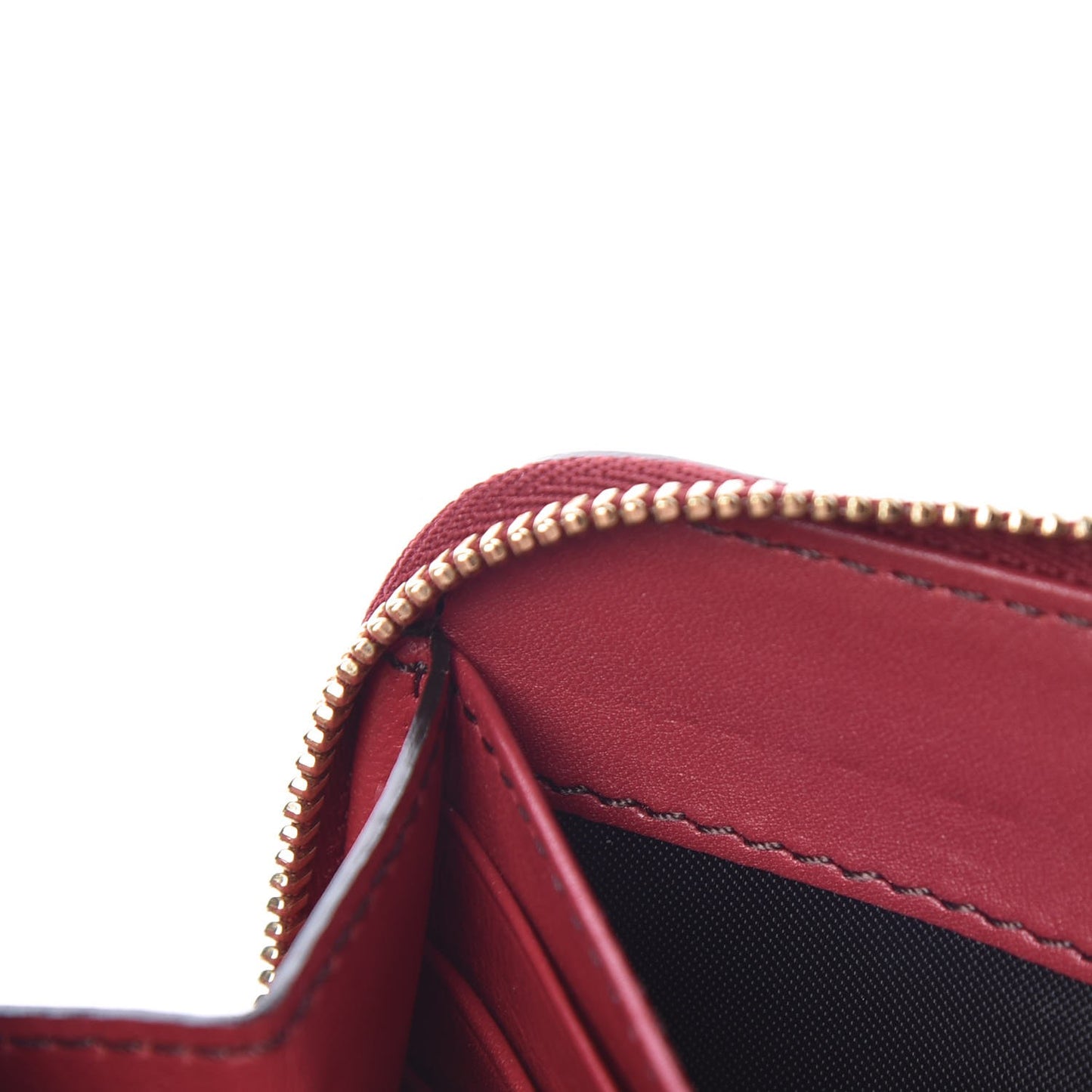 Calfskin House Check Elmore Zip Around Wallet Russet Red