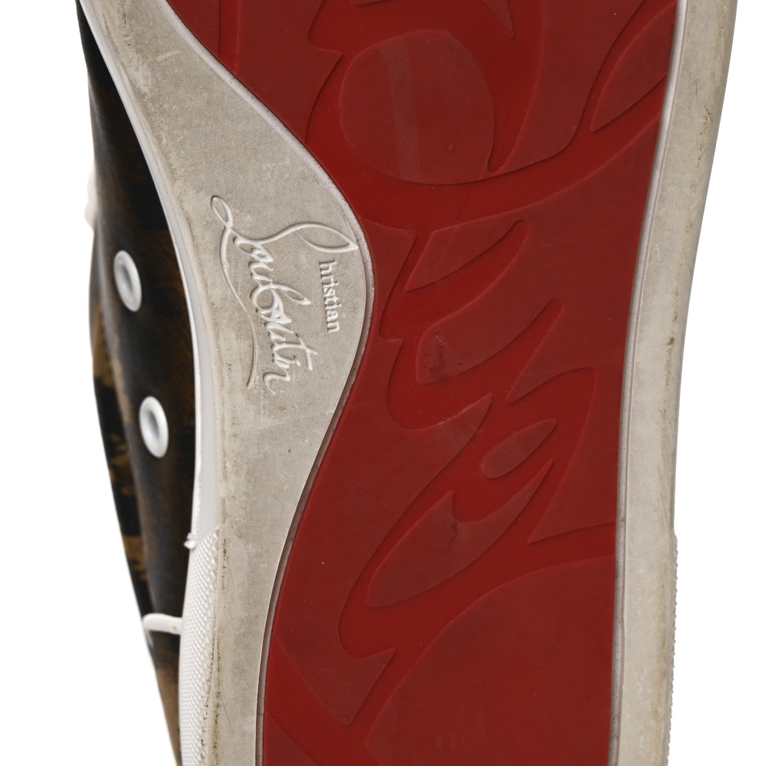 Christian Louboutin Crepe Satin Calfskin Womens Vieira Orlato Flat Sneakers 39 Brown White 7 of 9