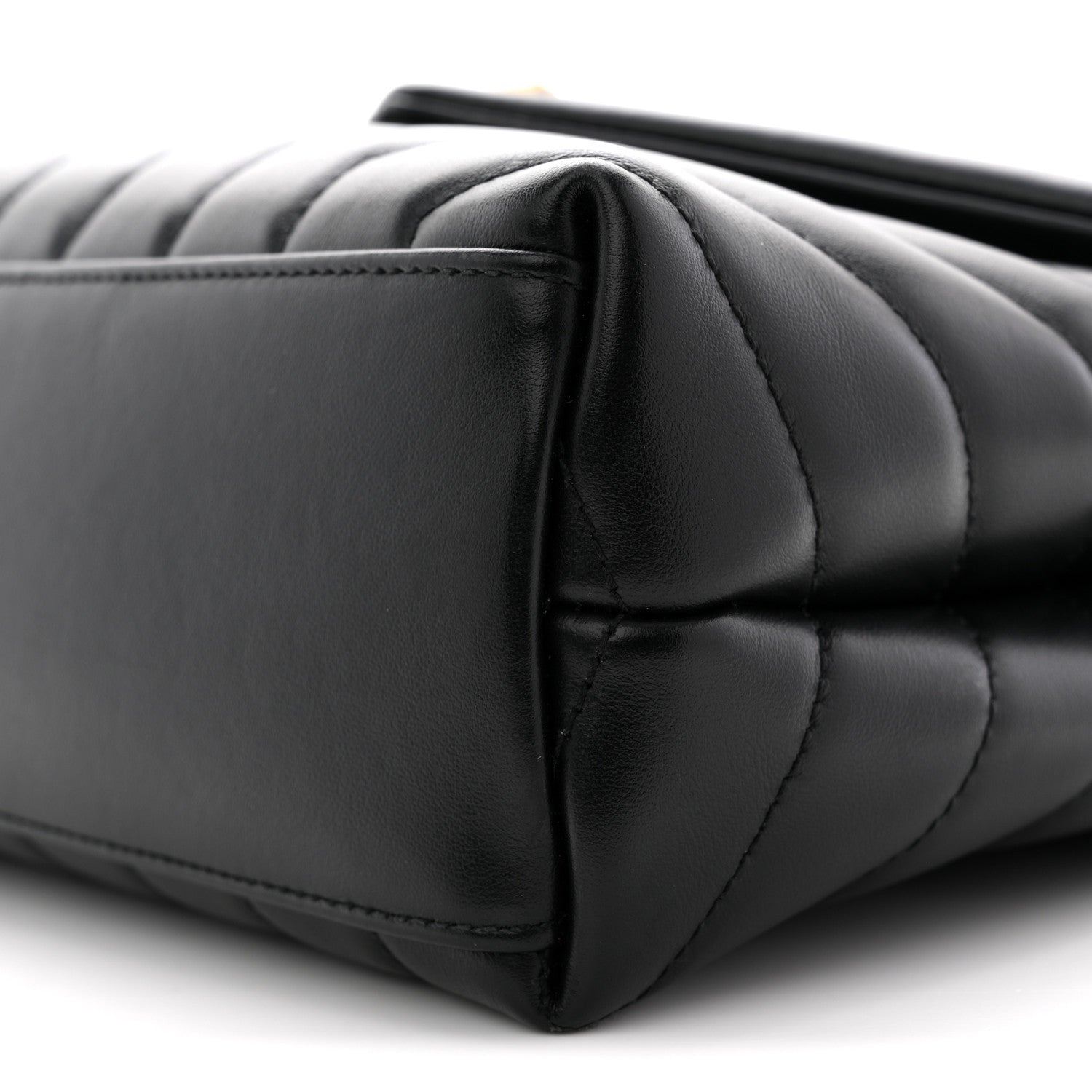 Saint Laurent Calfskin Y Quilted Monogram Small Loulou Chain Satchel Black 10 of 12