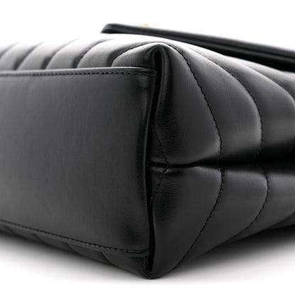 Saint Laurent Calfskin Y Quilted Monogram Small Loulou Chain Satchel Black 10 of 12