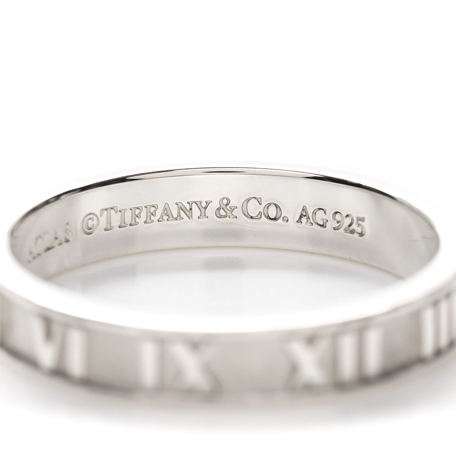 Tiffany Sterling Silver Narrow Atlas Ring 62 9.25 4 of 5