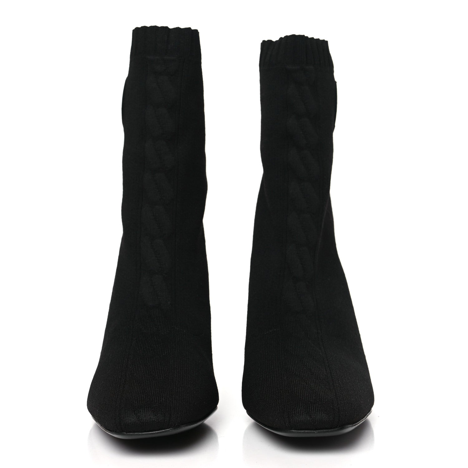 Hermes Knit Calfskin Volver 90 Ankle Boots 41 Black 3 of 6