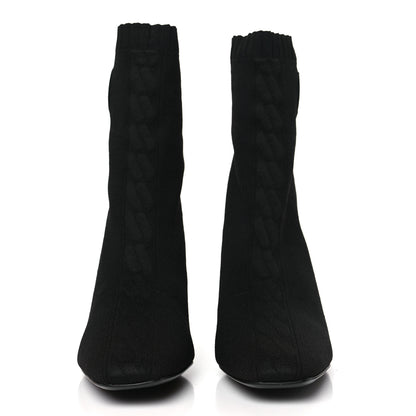 Hermes Knit Calfskin Volver 90 Ankle Boots 41 Black 3 of 6