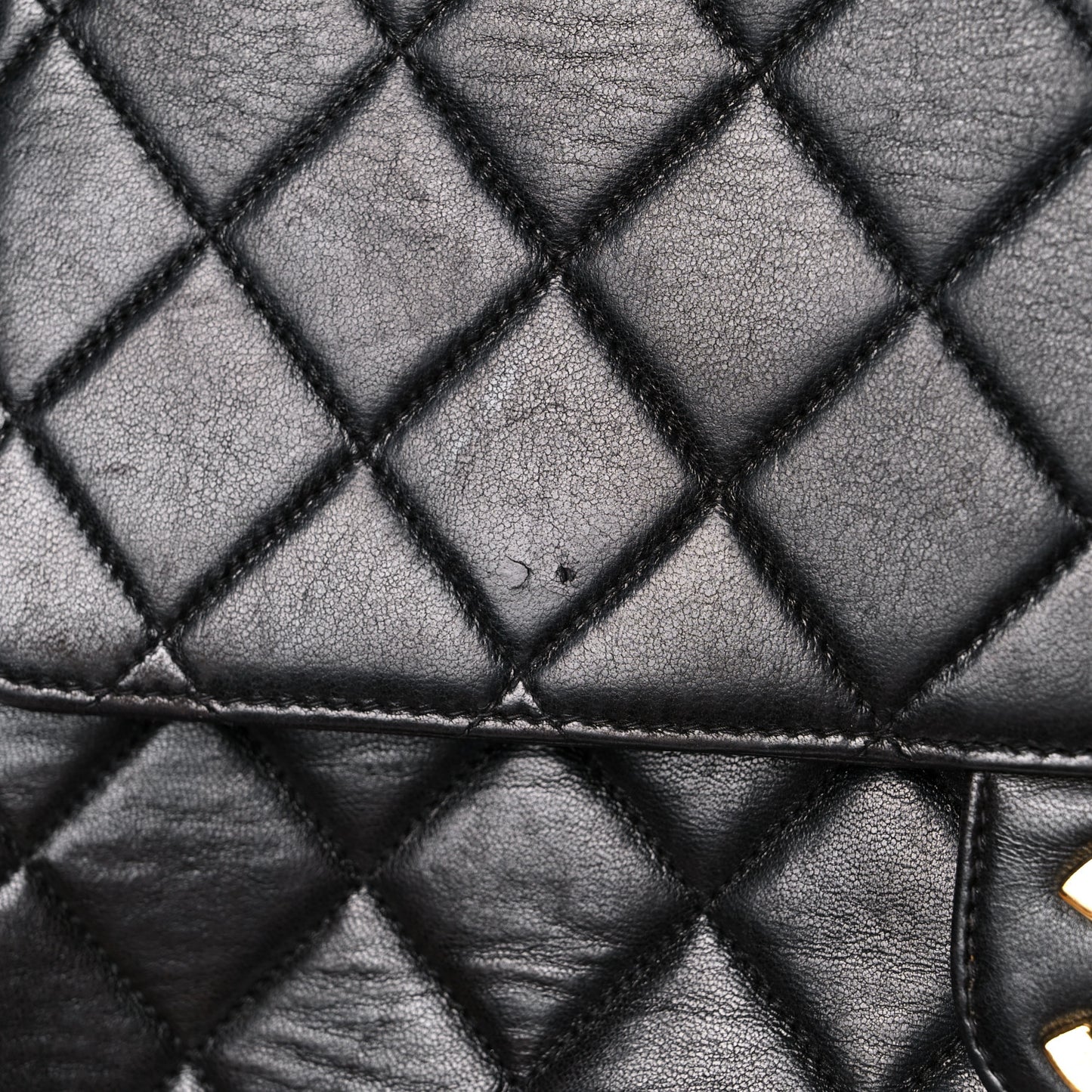 Lambskin Quilted Jumbo Single Flap Black