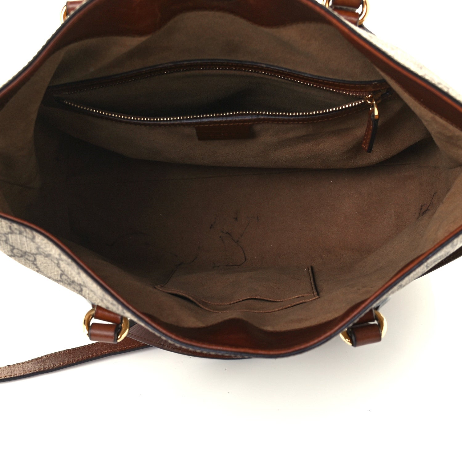 Gucci GG Supreme Monogram Linea A Foldover Tote Brown 7 of 12