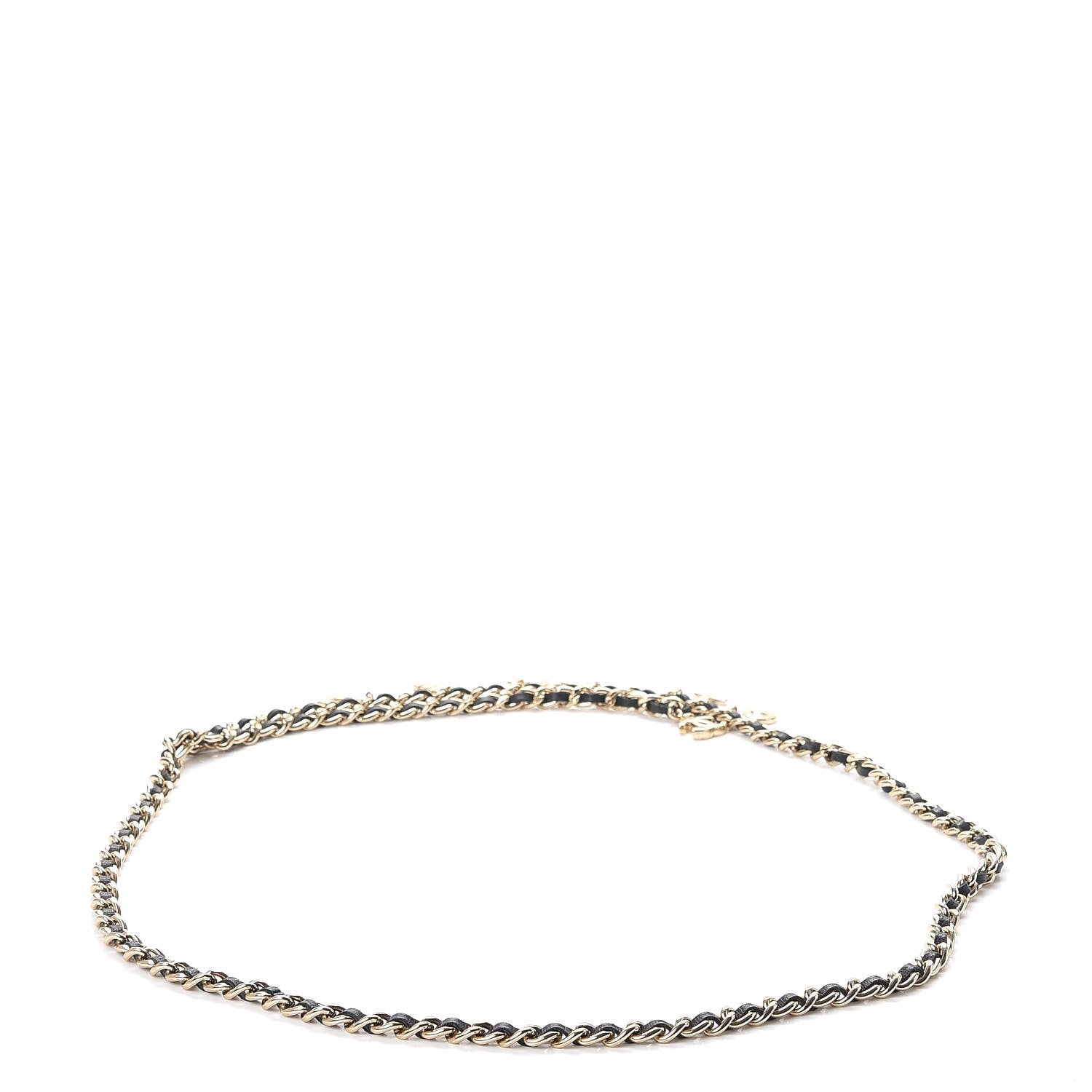 Chanel Lambskin Chain Logo Belt Black Gold 3 of 9