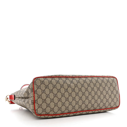 Gucci GG Supreme Monogram Medium Zippered Tote Red 4 of 10