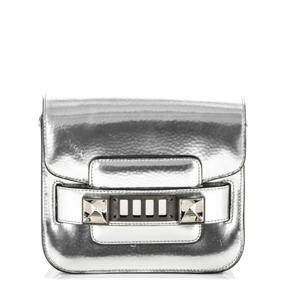 Proenza Schouler Metallic Patent Calfskin Tiny PS11 Shoulder Bag Silver 3 of 9
