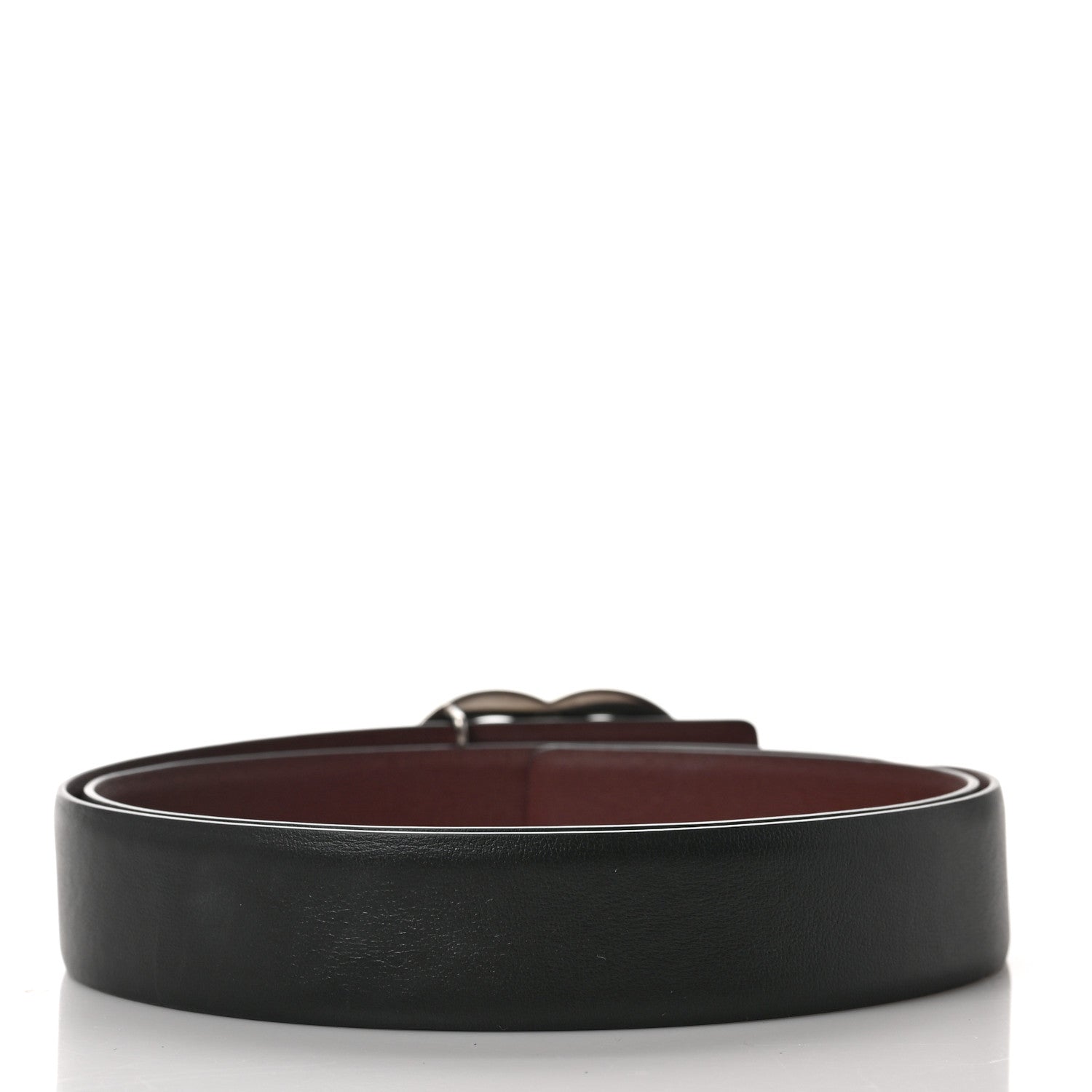 Chanel Calfskin CC Reversible Belt 85 Black Burgundy 2 of 5