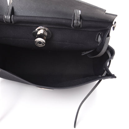 Hermes Military Toile Vache Hunter Herbag Zip PM 31 Black 5 of 12