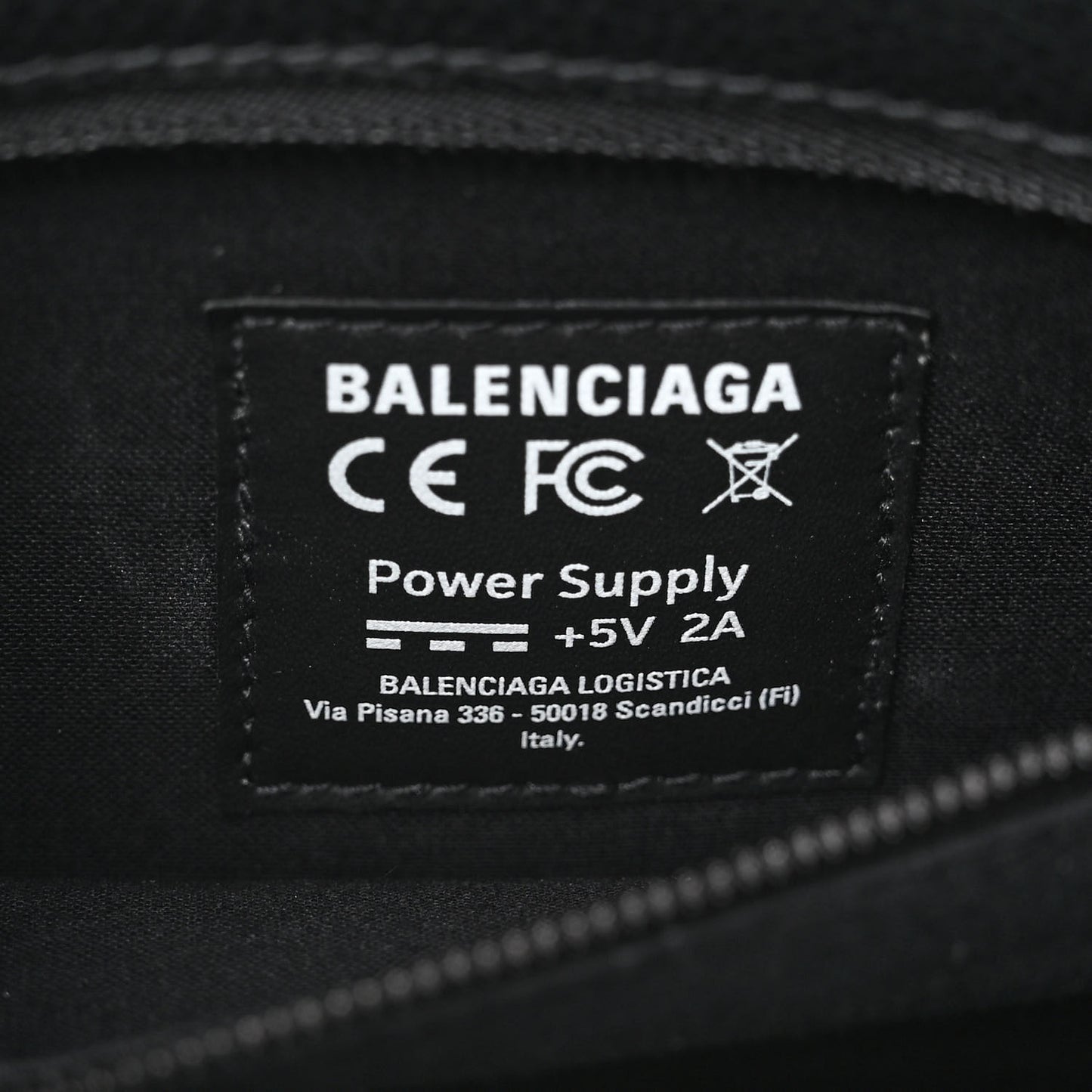 Calfskin LED Logo Projector Top Handle Bag Black