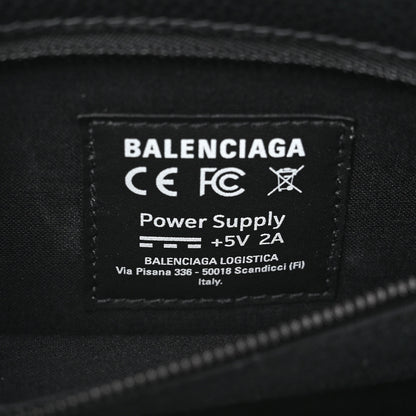 Balenciaga Calfskin LED Logo Projector Top Handle Bag Black 7 of 10