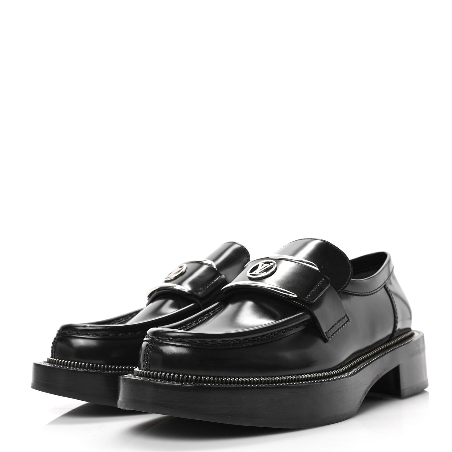 Smooth Calfskin LV Academy Loafers 36 Black