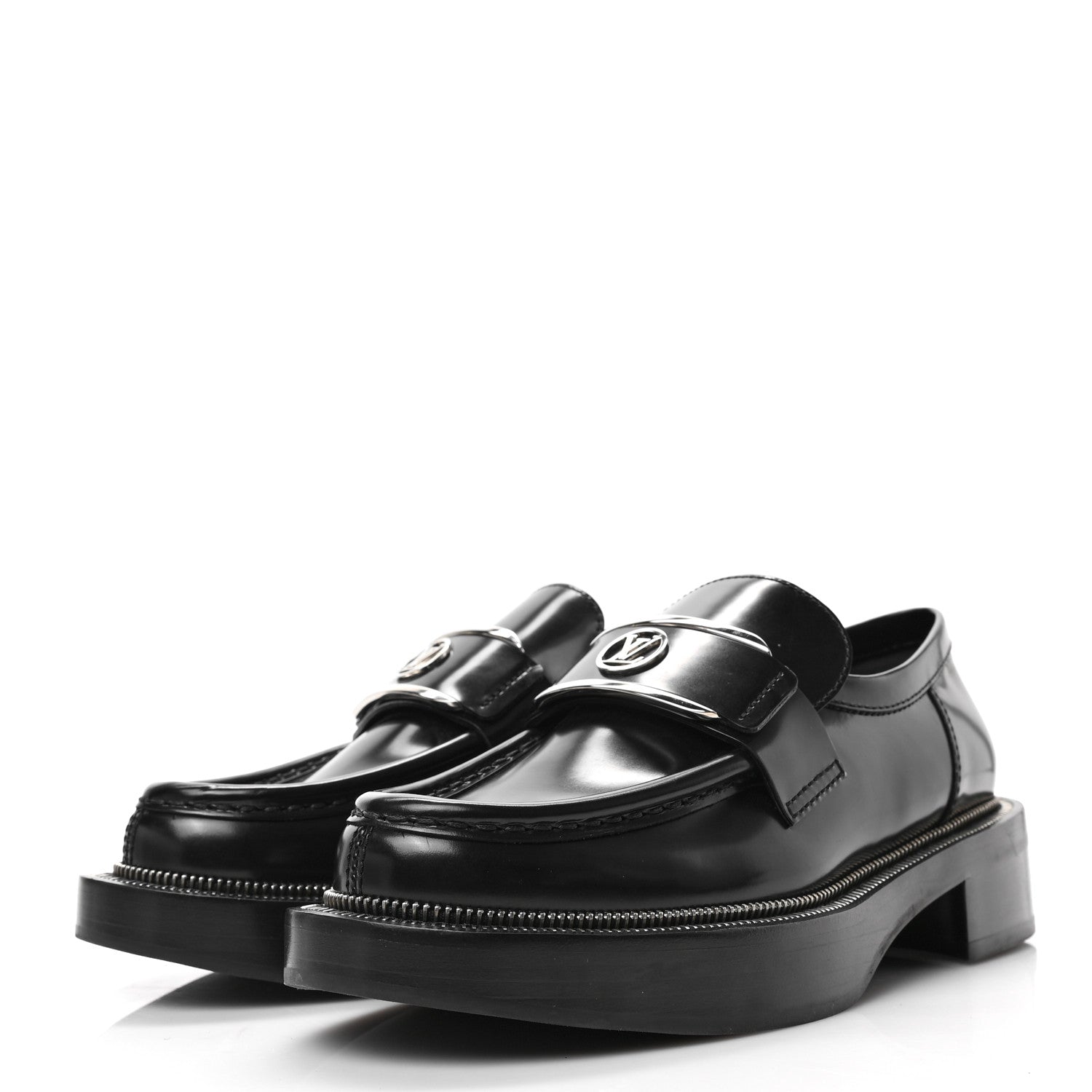 Louis Vuitton Smooth Calfskin LV Academy Loafers 36 Black 3 of 7