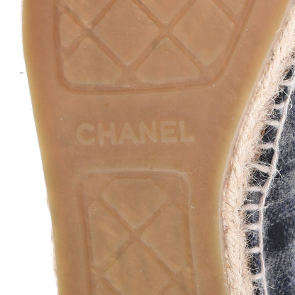 Chanel Flannel CC Espadrilles 38 Grey Black 6 of 11