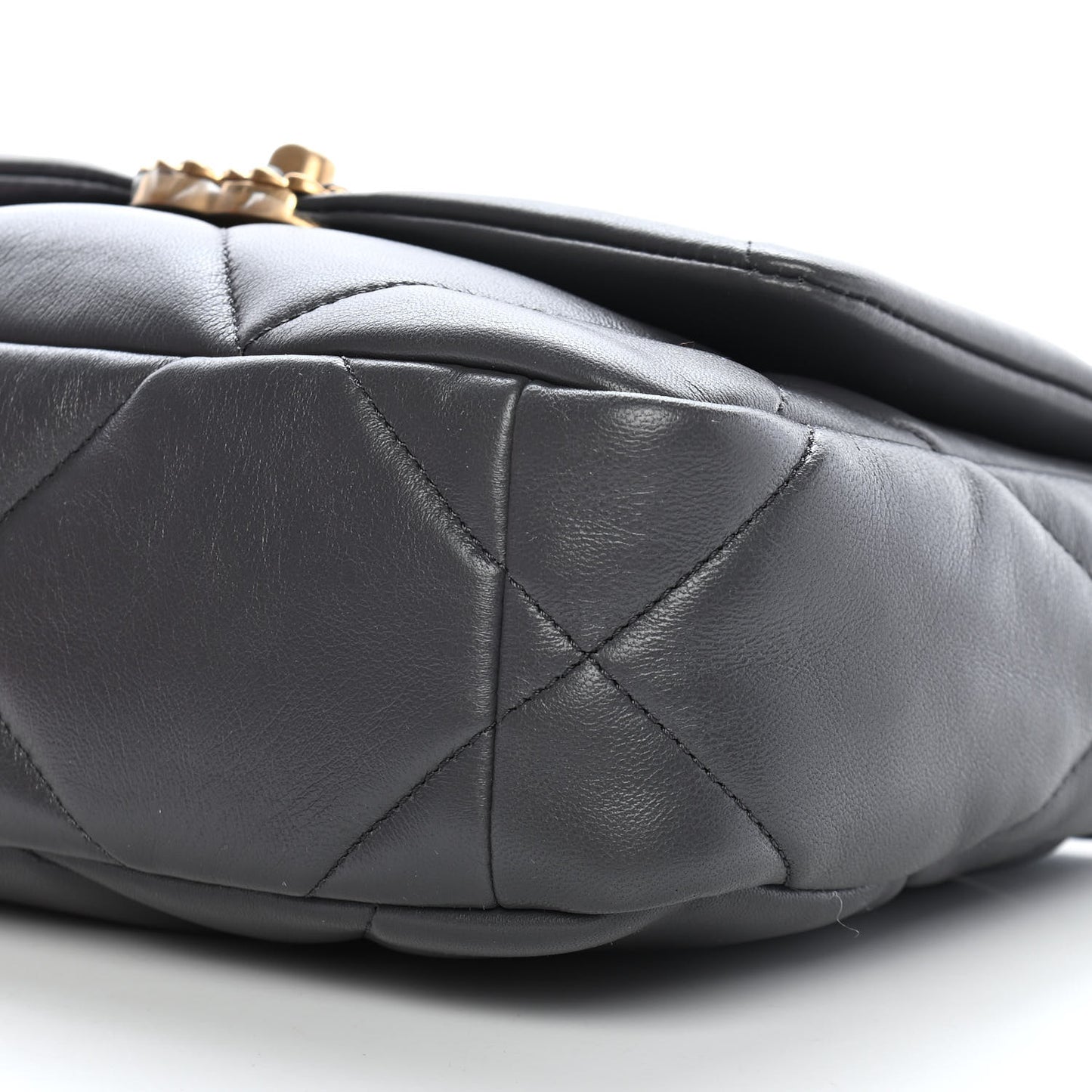 Lambskin Quilted Medium Chanel 19 Flap Dark Grey