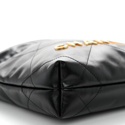 Chanel Shiny Calfskin Quilted Mini Chanel 22 Black 9 of 10