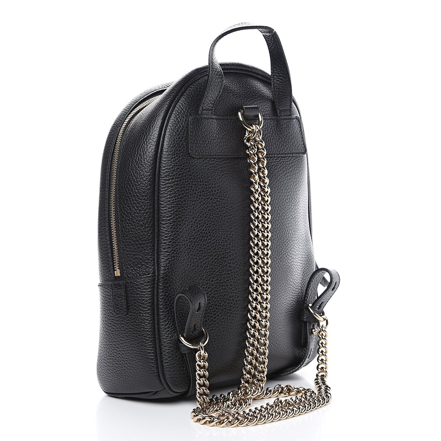Pebbled Calfskin Soho Chain Backpack Black