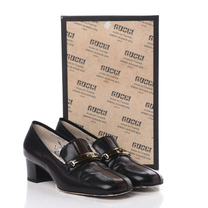 Gucci Goatskin Feline Ginger Loafer Pumps 40.5 Black Light Brown 8 of 8