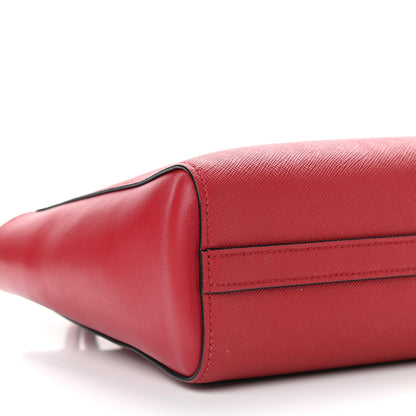 Prada Saffiano Soft Calfskin Small Zippered Tote Fuoco 7 of 8