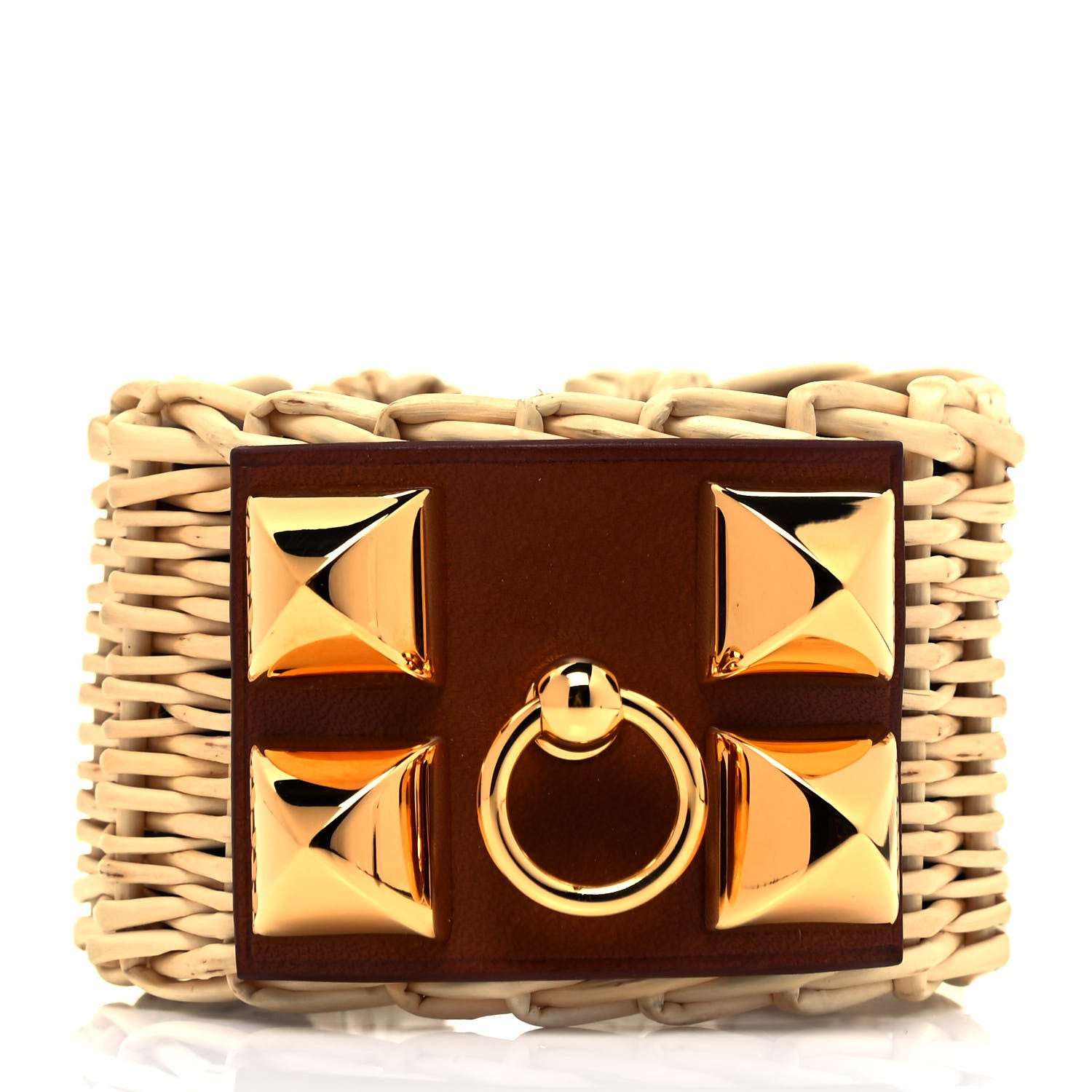 Hermes Barenia Osier Collier De Chien CDC Picnic Bracelet Fauve 3 of 7