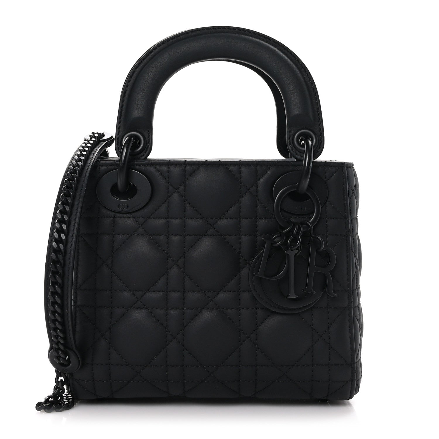 Christian Dior CHRISTIAN DIOR Ultra Matte Calfskin Cannage Mini Lady Dior Black 1 of 10