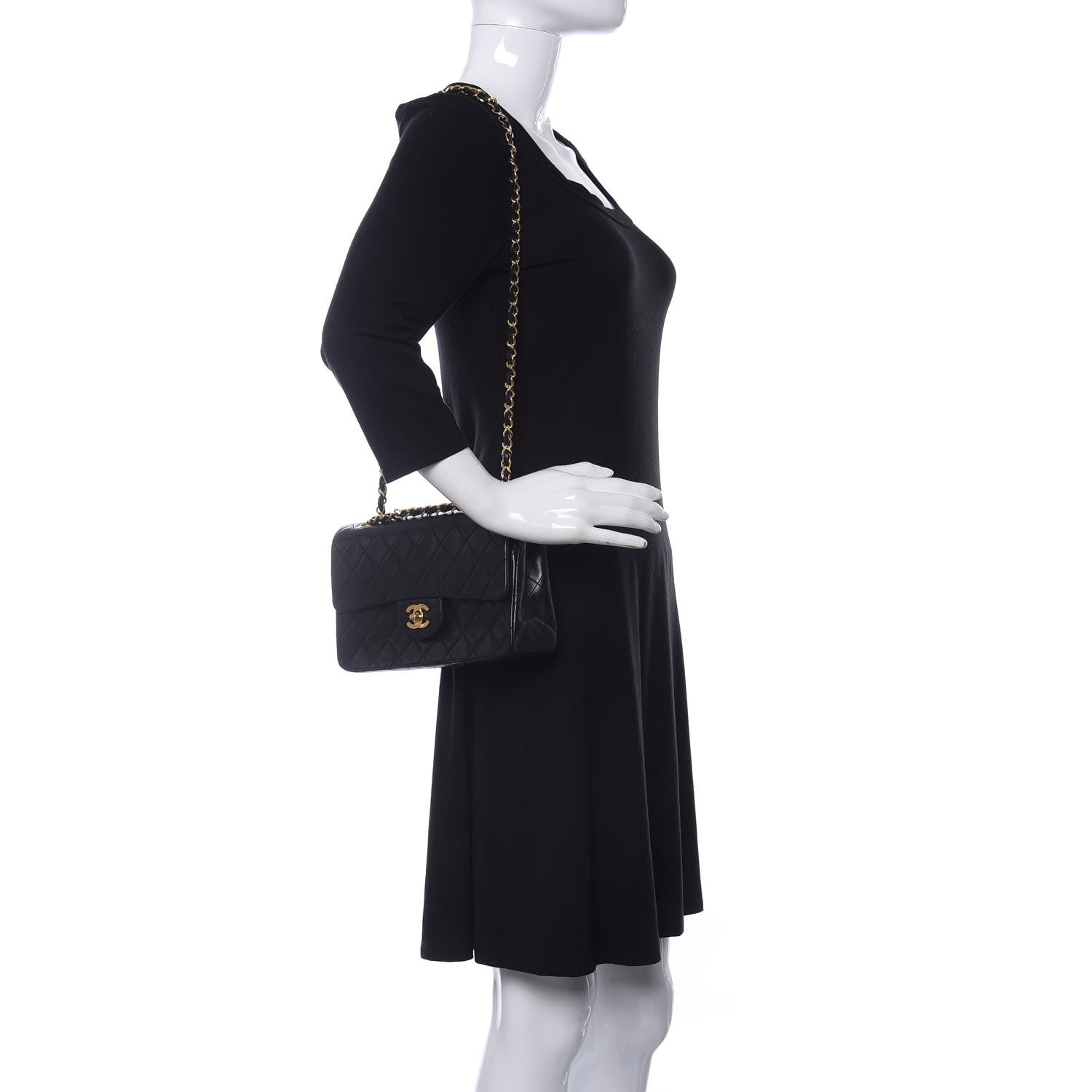 Chanel Lambskin Quilted Small Double Flap Black 2 of 10