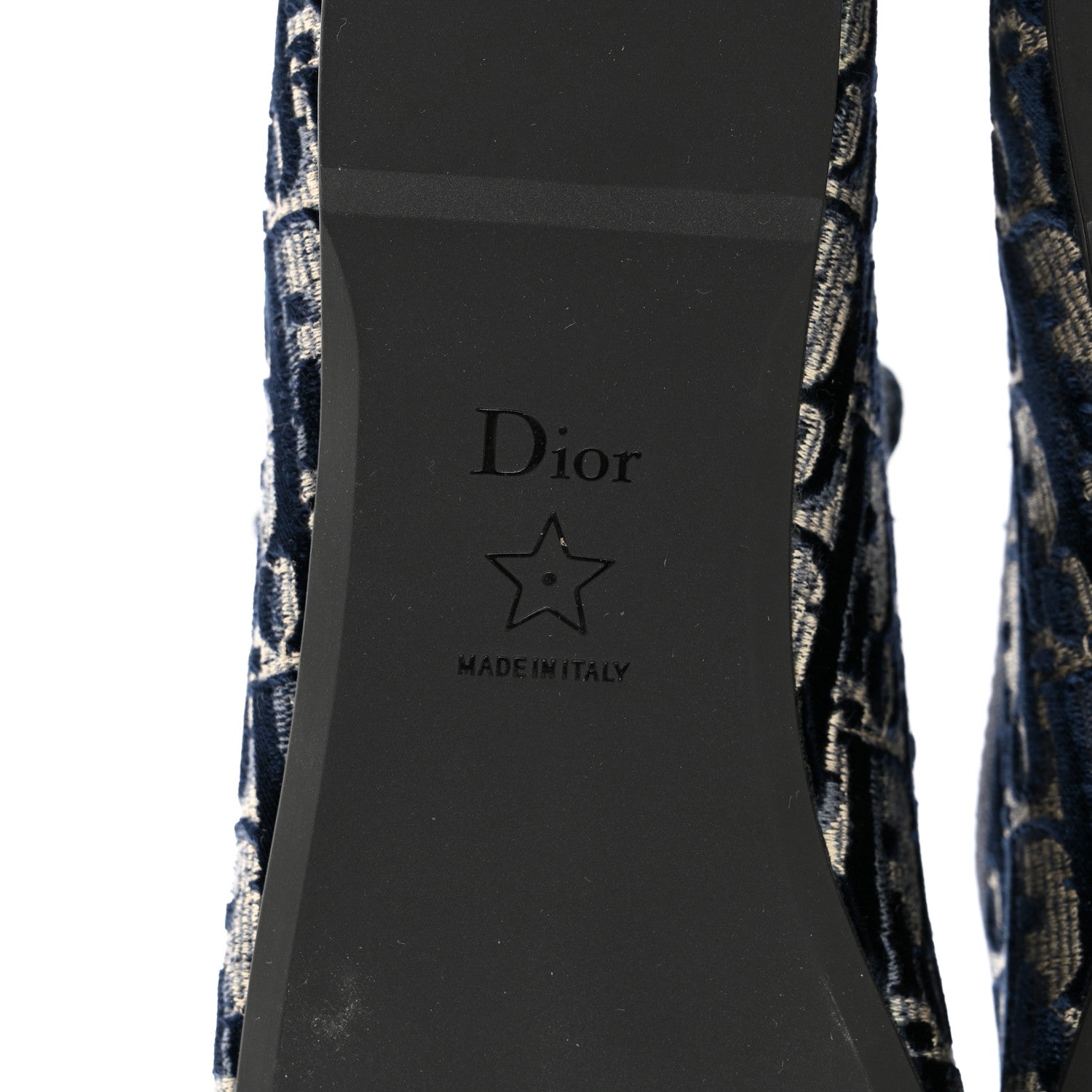 Christian Dior Velvet Oblique Poeme Laced Ballerina Flats 36.5 Blue 6 of 8