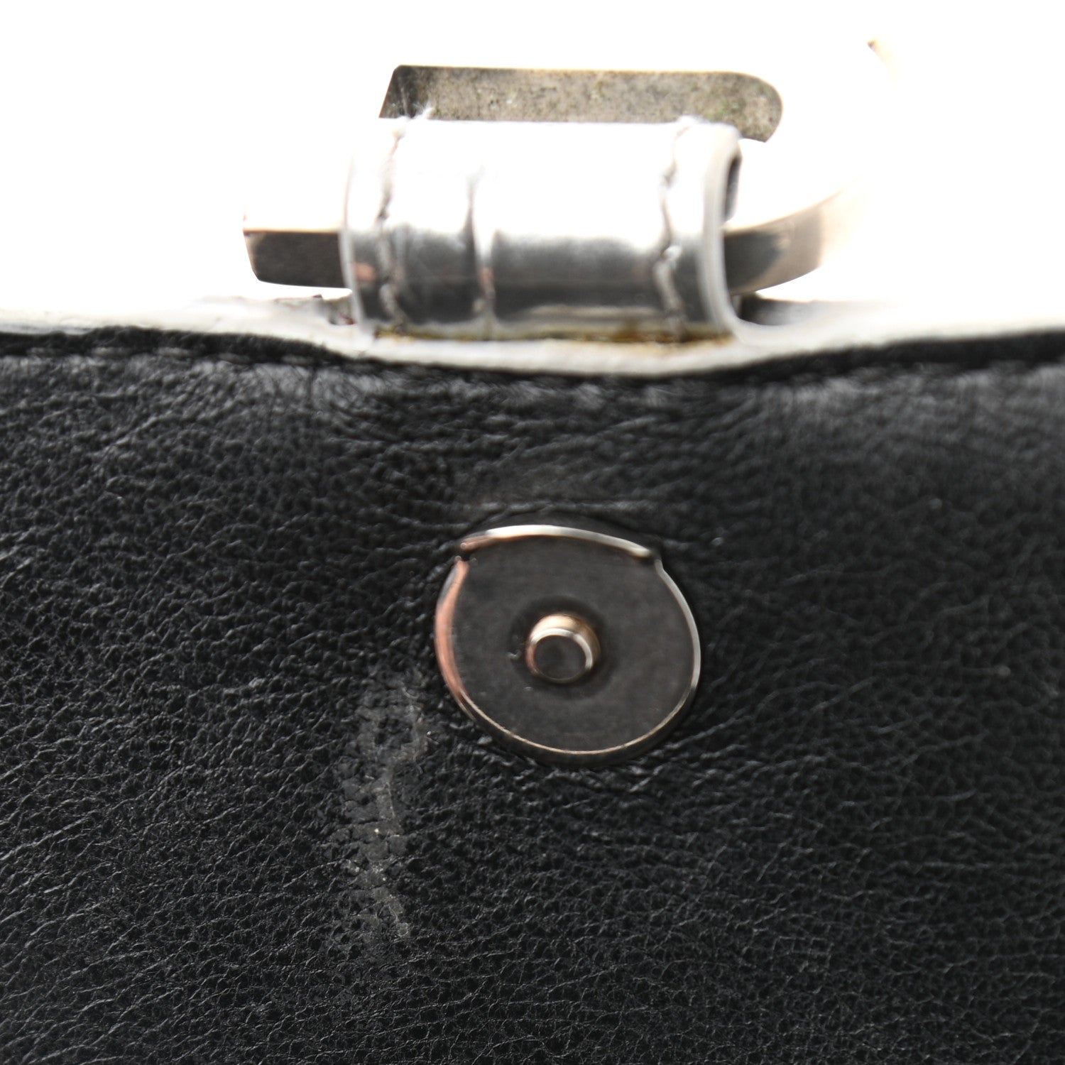 Balenciaga Metallic Calfskin Crocodile Embossed Hourglass Top Handle Bag XS Silver 13 of 13