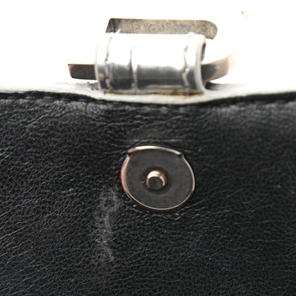 Balenciaga Metallic Calfskin Crocodile Embossed Hourglass Top Handle Bag XS Silver 13 of 13