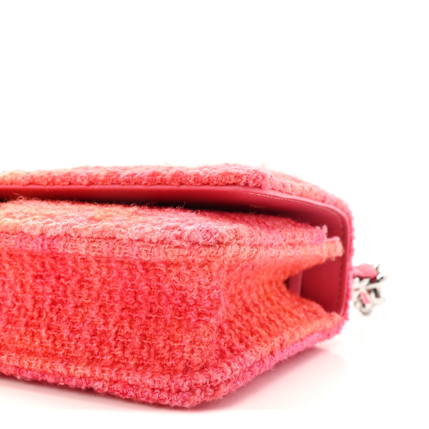 Chanel Wool Tweed Lambskin Quilted Chanel 19 Wallet On Chain WOC Coral Pink 11 of 11