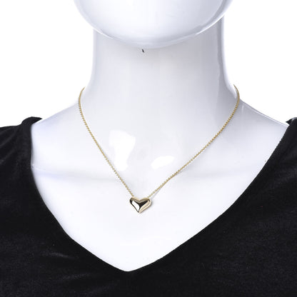 Tiffany 18K Yellow Gold Large Puff Heart Pendant Necklace 2 of 6