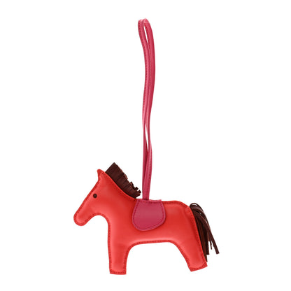 Hermes Milo Lambskin Grigri Rodeo Horse Bag Charm GM Rouge Indien Rubis Rose Mexico 1 of 4