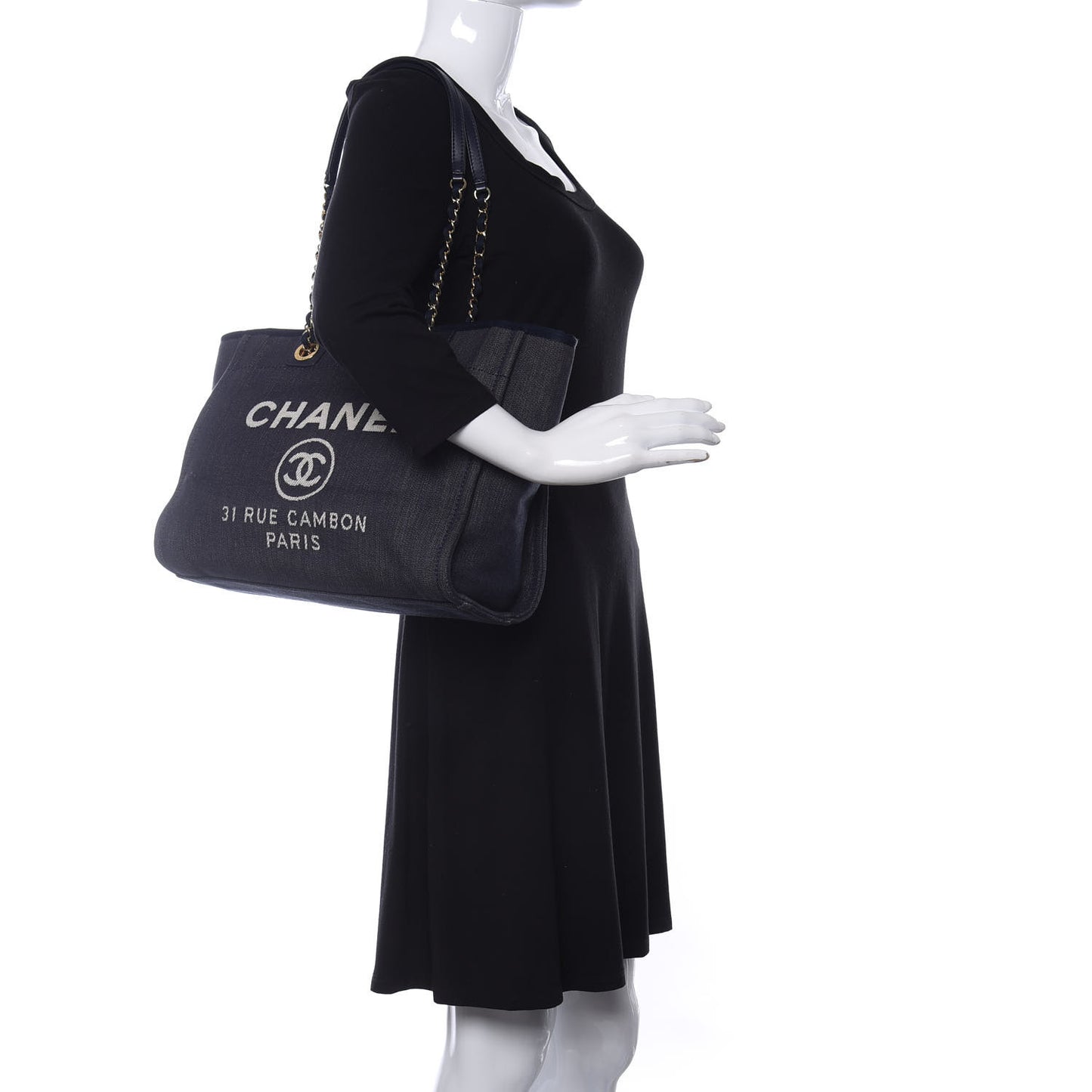 Denim Small Deauville Tote Dark Blue