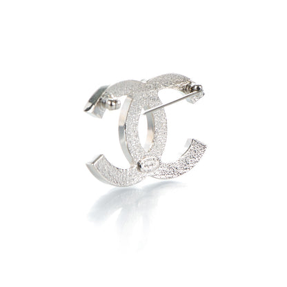 Chanel Crystal CC Brooch Silver 3 of 4