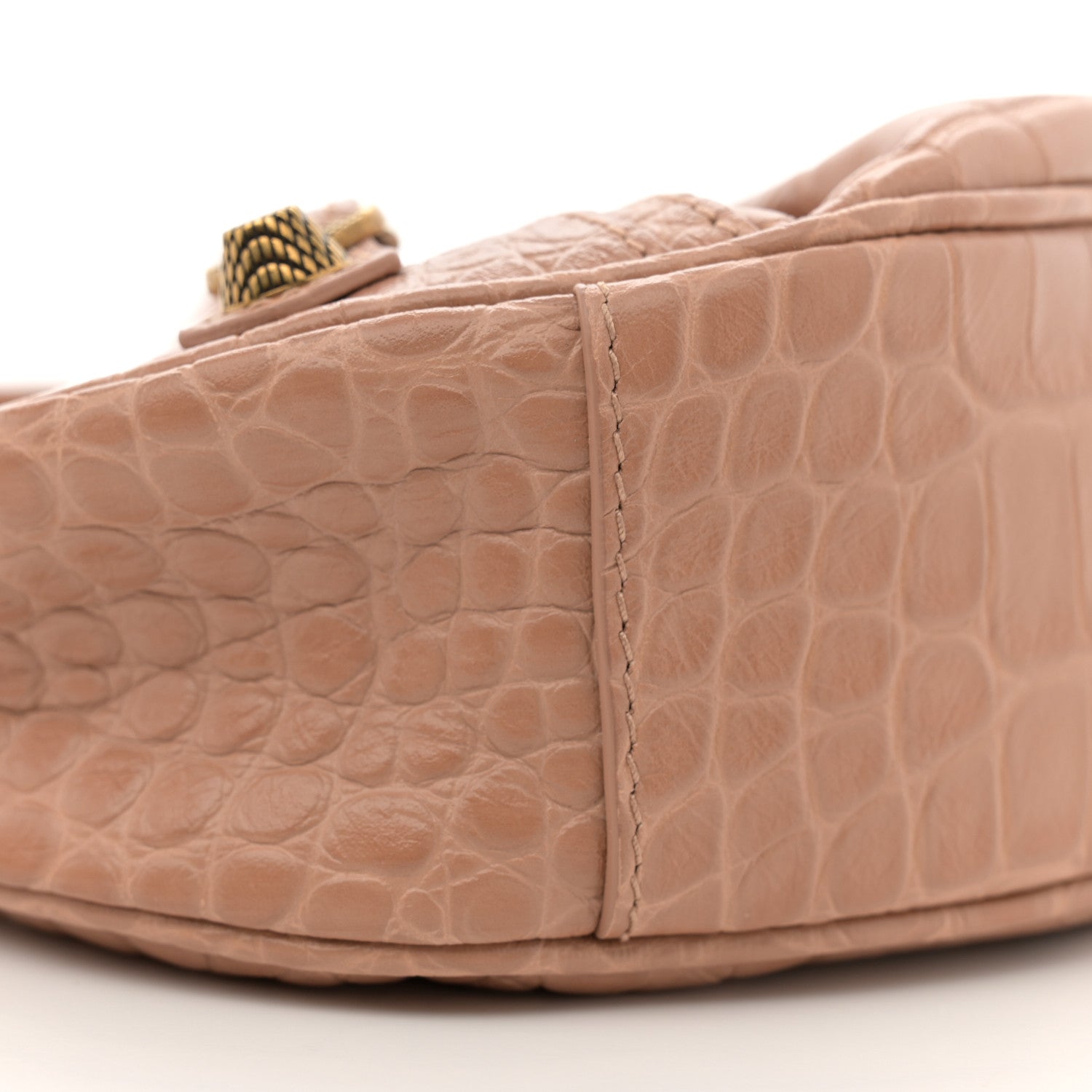 Balenciaga Extra Supple Calfskin Crocodile Embossed Le Cagole Shoulder Bag XS Nude Beige 10 of 12