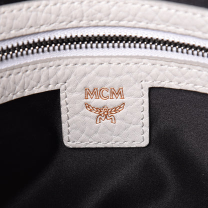 MCM Calfskin Studded Medium Crossbody White 6 of 13