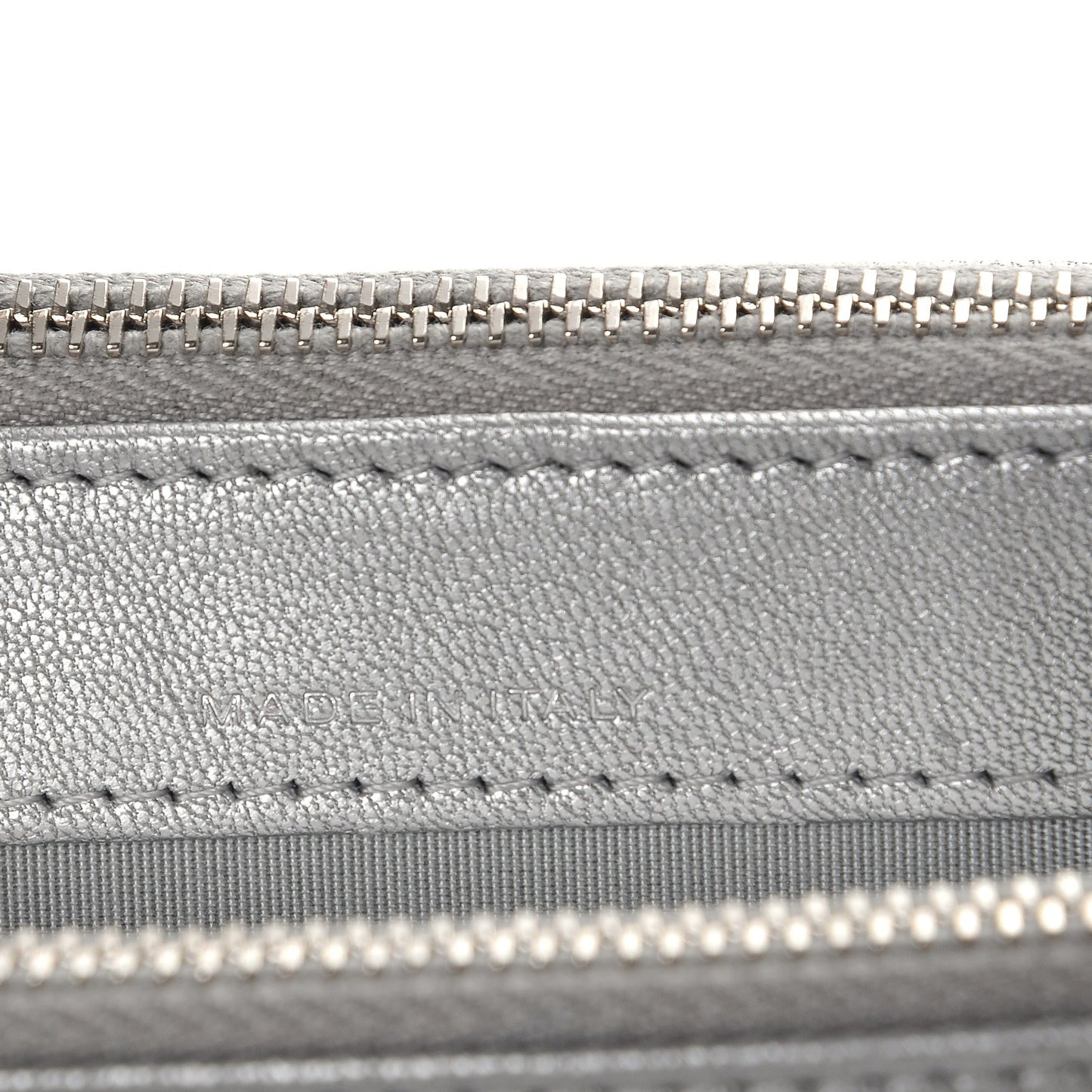 Metallic Sheepskin Chevron Quilted Small Clutch With Chain Silver