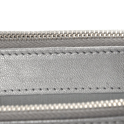 Chanel Metallic Sheepskin Chevron Quilted Small Clutch With Chain Silver 6 of 10