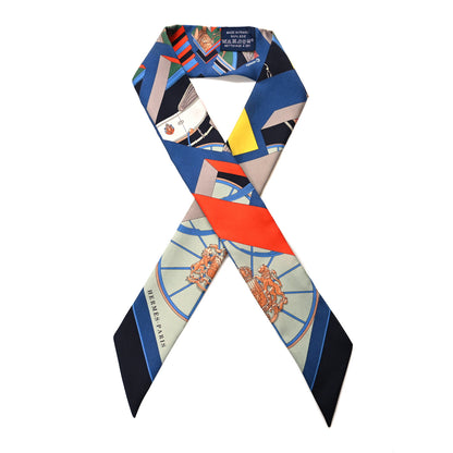 Hermes Silk Springs Springs Twilly Marine Vert Jaune 1 of 3