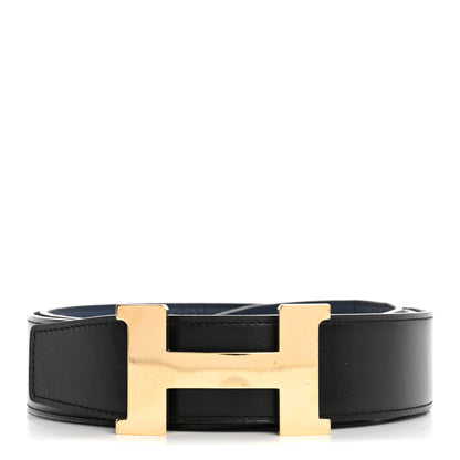 Hermes Box Togo 32mm H Belt 110 Black Vert Bosphore 1 of 10