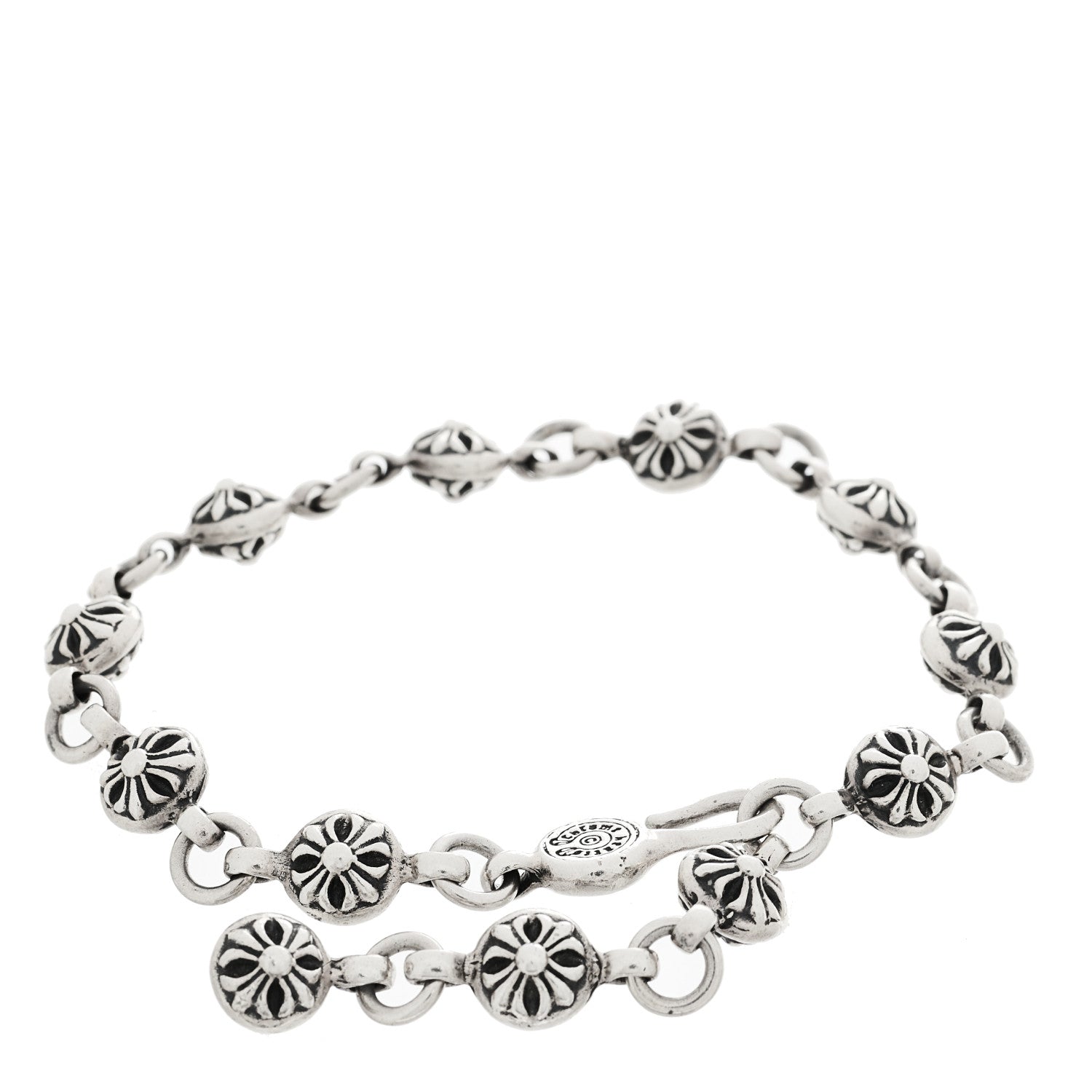 Chrome Hearts Sterling Silver Cross Ball Bracelet 2 of 3