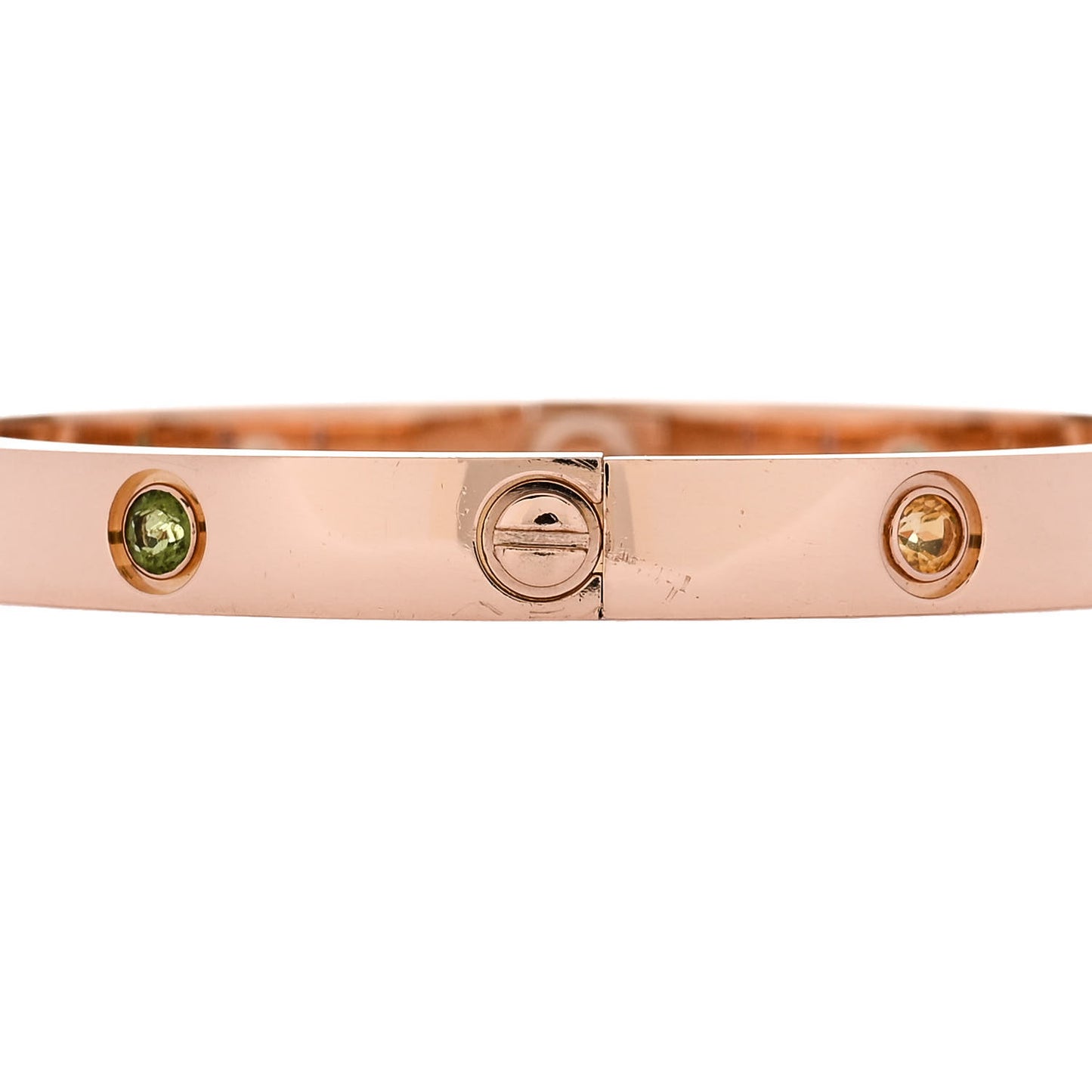 18K Pink Gold Sapphire Garnet Amethyst LOVE Bracelet 17