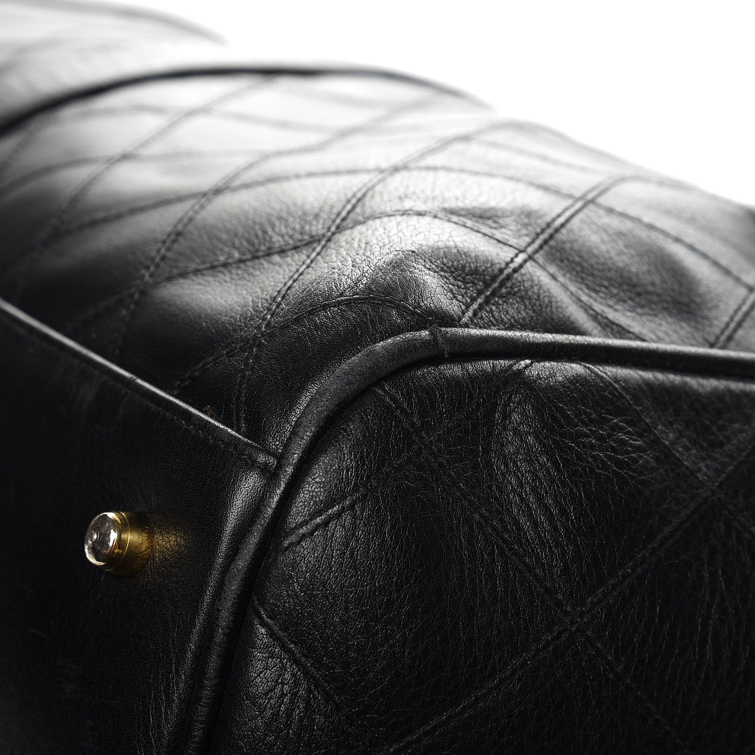 Chanel Calfskin Stitched Duffel Bag Black 9 of 16