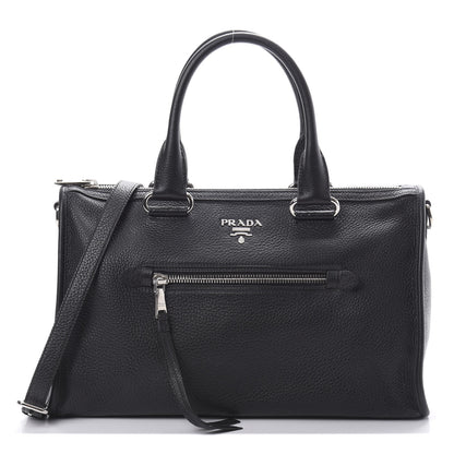 Prada Vitello Daino Shopping Satchel Black 1 of 12