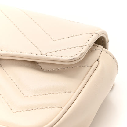 Gucci Calfskin Matelasse Super Mini GG Marmont Shoulder Bag White 9 of 10