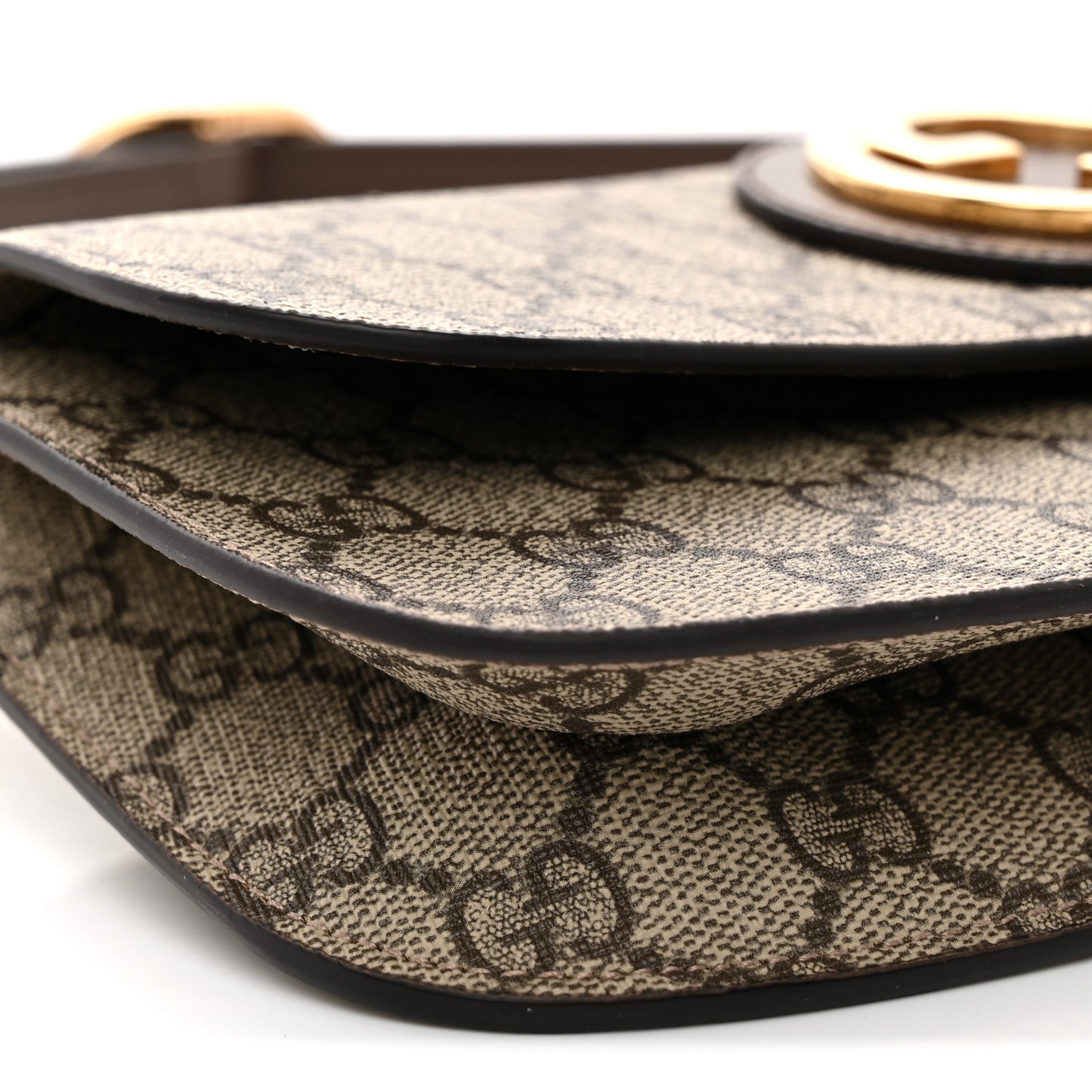 GG Supreme Monogram Textured Dollar Calfskin Blondie Belt Bag  Beige Ebony New Acero