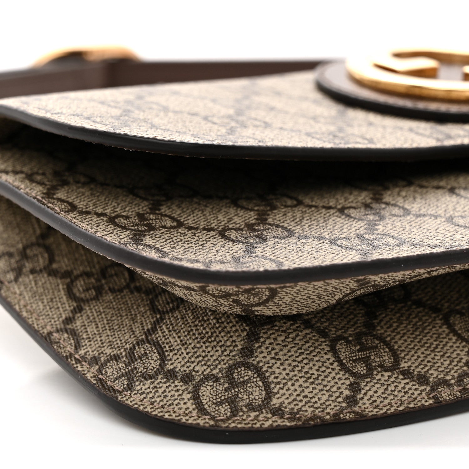 Gucci GG Supreme Monogram Textured Dollar Calfskin Blondie Belt Bag  Beige Ebony New Acero 10 of 11